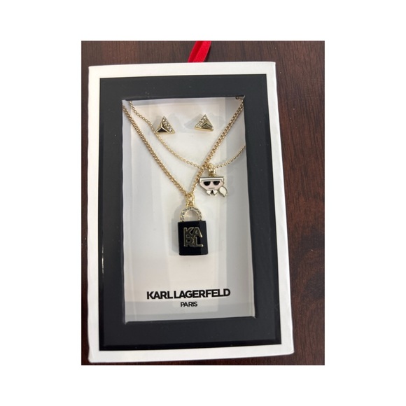 Karl Lagerfeld Jewelry - Karl Lagerfeld Gold and Black Pendant Set